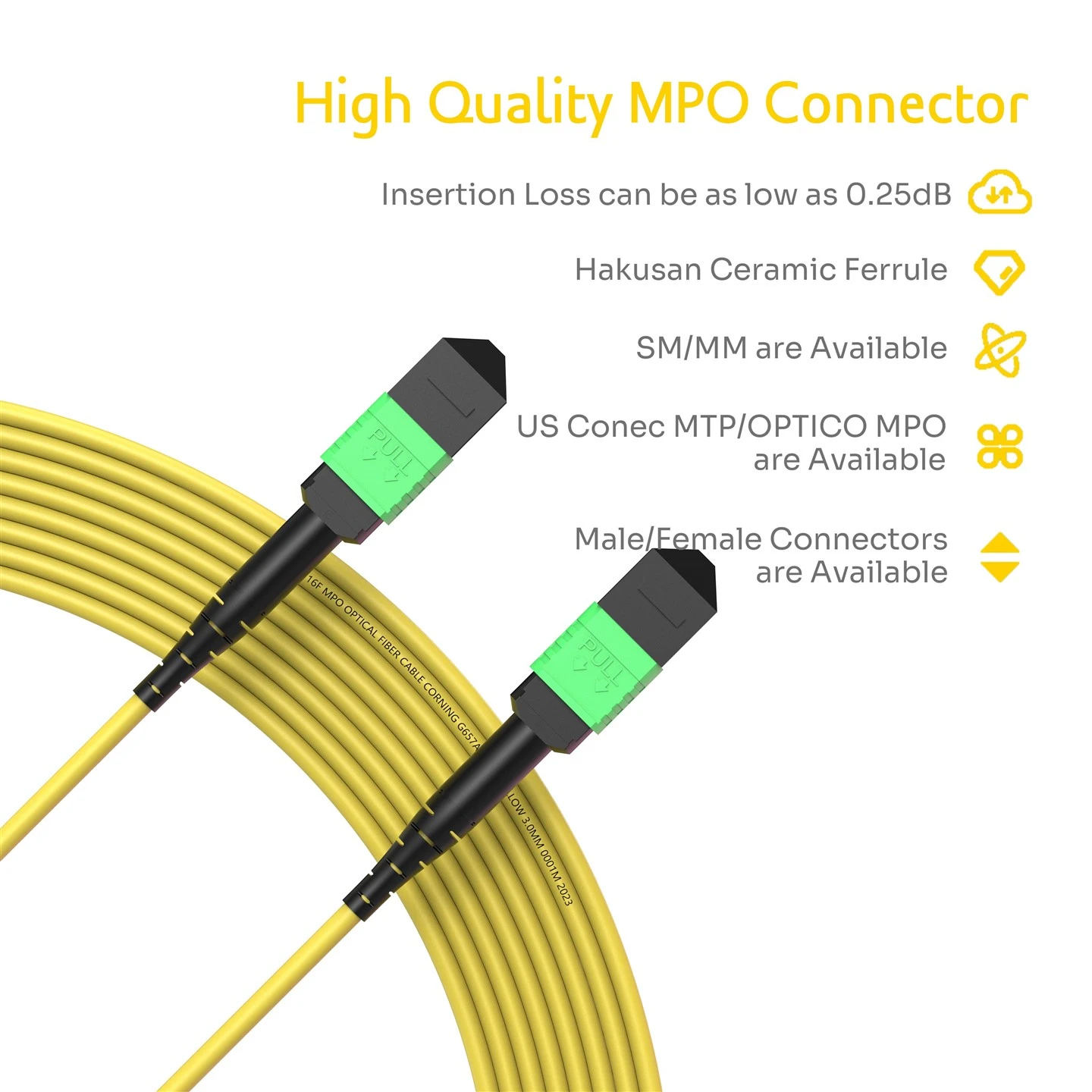 16F MPO-MPO Female Trunk Cable OS2