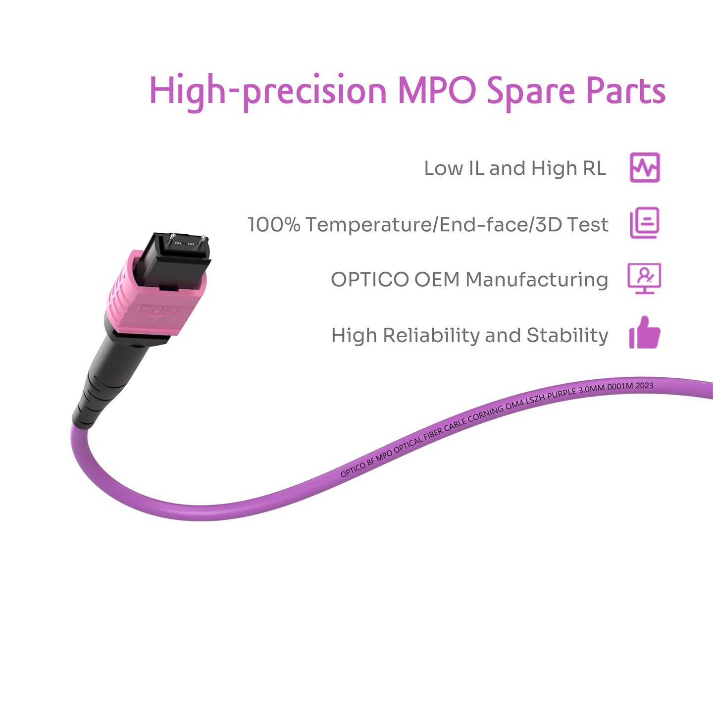 8 Fibers MPO Fanout Cable